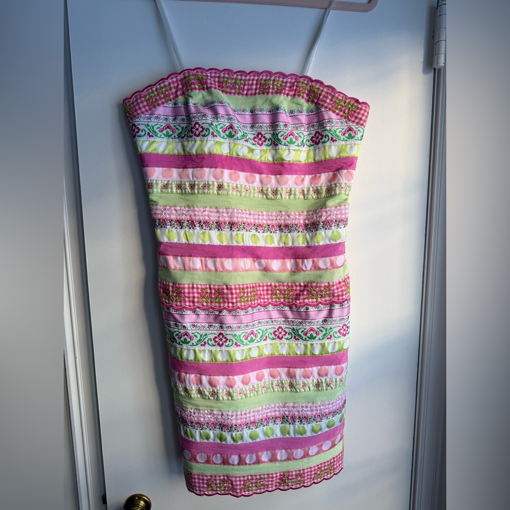 Lilly Pulitzer vintage strapless ribbon dress